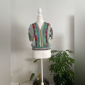 Vintage 90s/Y2K Crochet/Hand Knit Peekaboo Shoulders Top